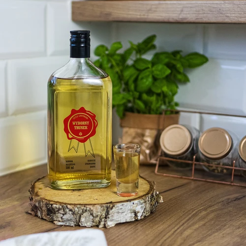 Fľaša 500 ml so skrutkovacím uzáverom, potlač „Wyborny Trunek“, 1 ks - 7