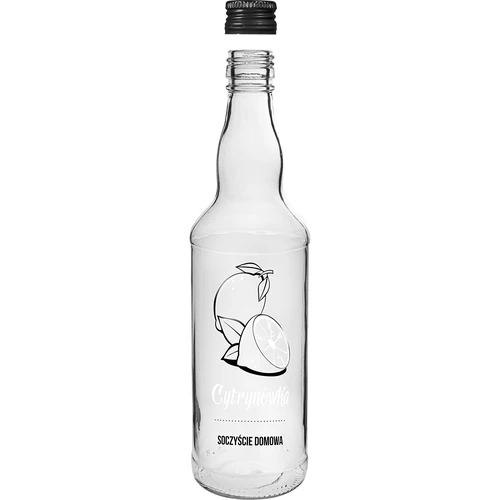 Fľaša 500 ml so skrutkovacím uzáverom, potlač „Citrónovica“, 1 ks - 2