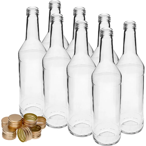 Fľaša 500 ml na vodku rovná s uzávermi - 8 ks. - 3