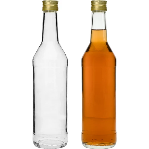 Fľaša 500 ml na vodku rovná s uzávermi - 8 ks. - 6