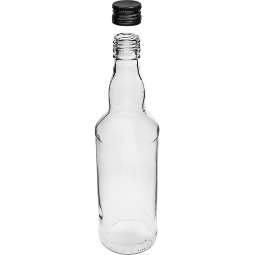 Fľaša 500 ml na vodku, s čiernym skrutkovacím uzáverom, 6 ks - 4