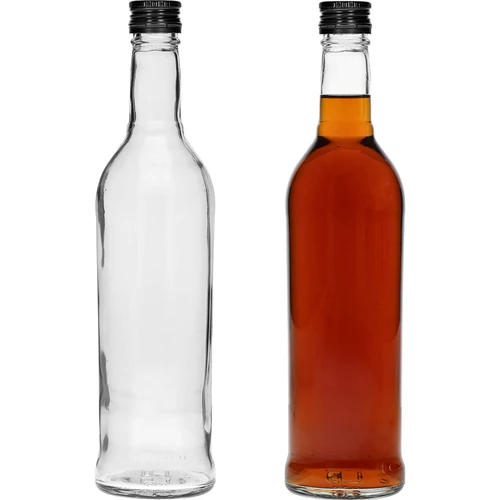 Fľaša 500 ml Štíhla, s čiernym uzáverom, na vodku, 6 ks - 5