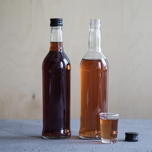 Fľaša 500 ml Štíhla, s čiernym uzáverom, na vodku, 6 ks - 9