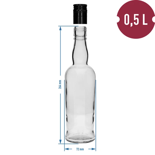 Fľaša Kapitánska 500 ml s uzáverom, 1 ks - 4