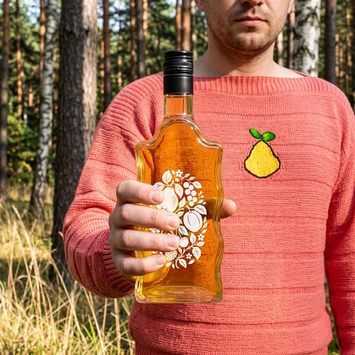 Fľaša Kláštorná 500 ml so skrutkovacím uzáverom a potlačou „Ovocie” vzor 1 - 8