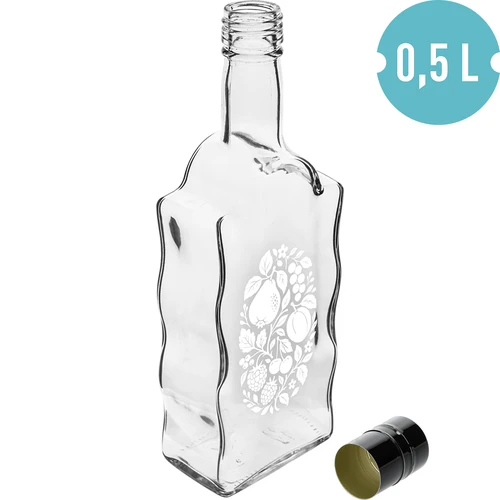 Fľaša Kláštorná 500 ml so skrutkovacím uzáverom a potlačou „Ovocie” vzor 1 - 2