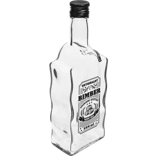 Fľaša Klasztorna 500 ml so skrutkovacím uzáverom, potlač „Bimber“, 1 ks.