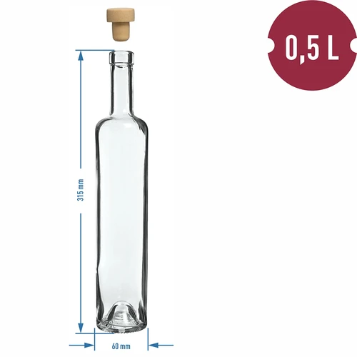 Fľaša Marina 500 ml s korkom, 1 ks. - 4