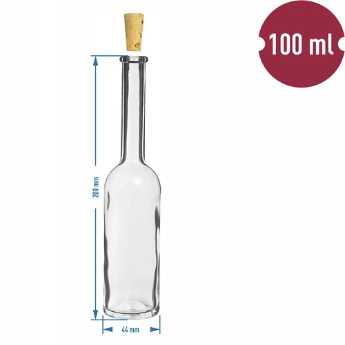 Fľaša na likér 100 ml 6 ks + 6 zátok - 8