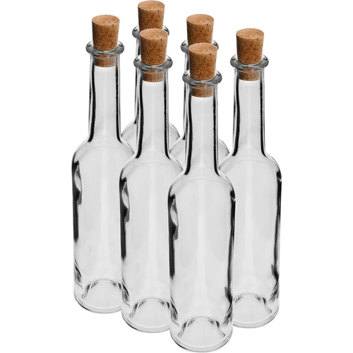 Fľaša na likér 350 ml 6 ks + 6 zátok