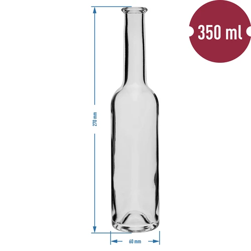 Fľaša na likér 350 ml 6 ks + 6 zátok - 6