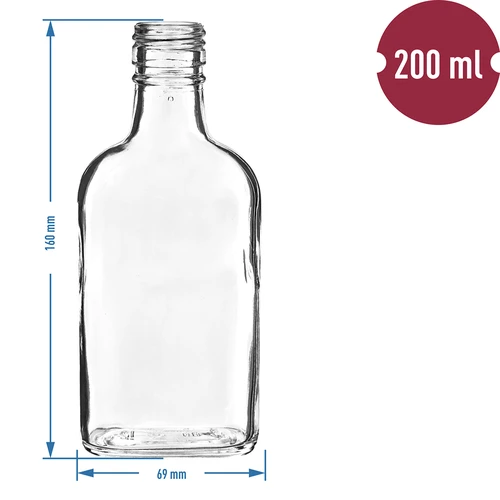 Fľaša na likéry ploskačka 200 ml - 10 kusov - 4