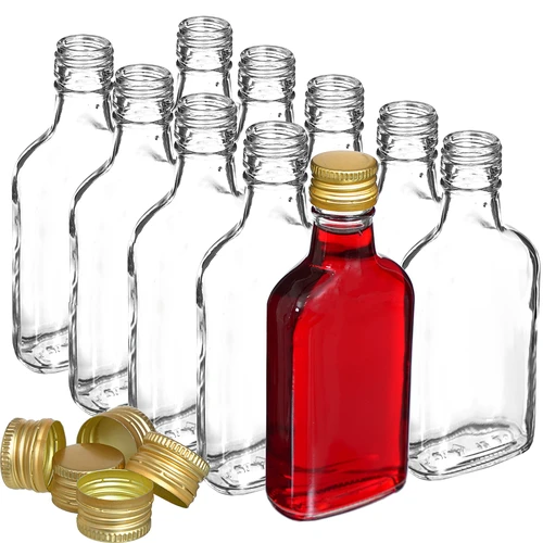 Fľaša na likéry ploskačka so skrutkovacím uzáverom 200 ml 10 ks - 2