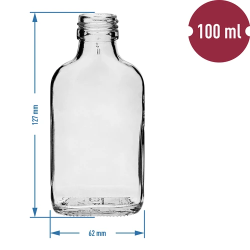 Fľaša na likéry typu ploskačka 100 ml 10 ks - 4