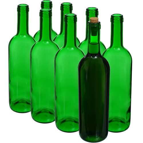Fľaša na víno 0,75 L zelená - balenie 8 ks. - 2