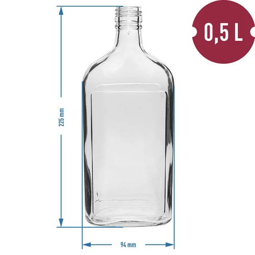 Fľaša Ploskačka 500 ml s uzáverom, 6 ks - 11
