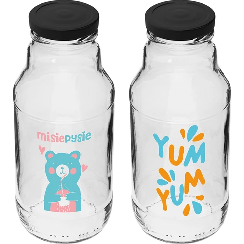 Fľaša twist off 330 ml so skrutkovacím uzáverom fi43 a farebnou potlačou - 6 ks. - 3
