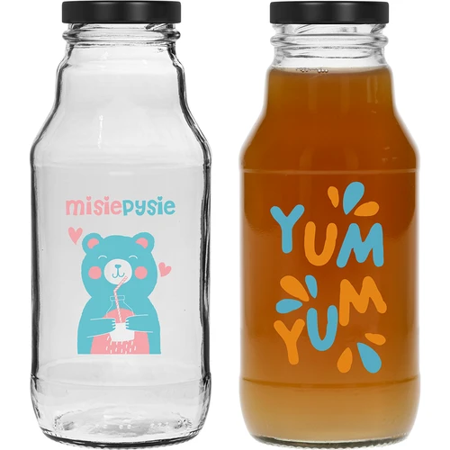 Fľaša twist off 330 ml so skrutkovacím uzáverom fi43 a farebnou potlačou - 6 ks. - 5