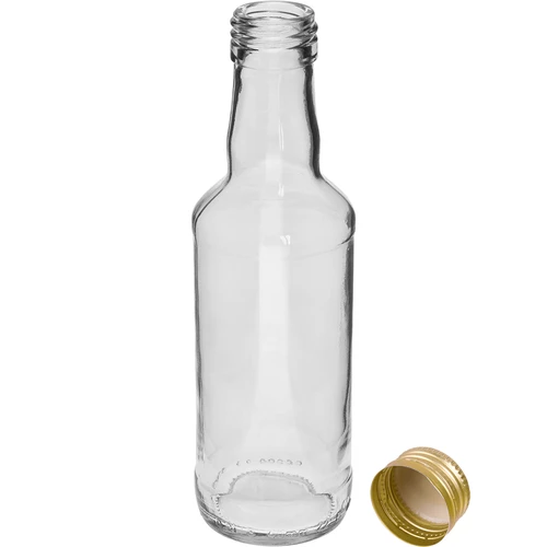 Monopolová fľaša 200 ml, so zlatým skrutkovacím uzáverom fi 28, 1 ks. - 2