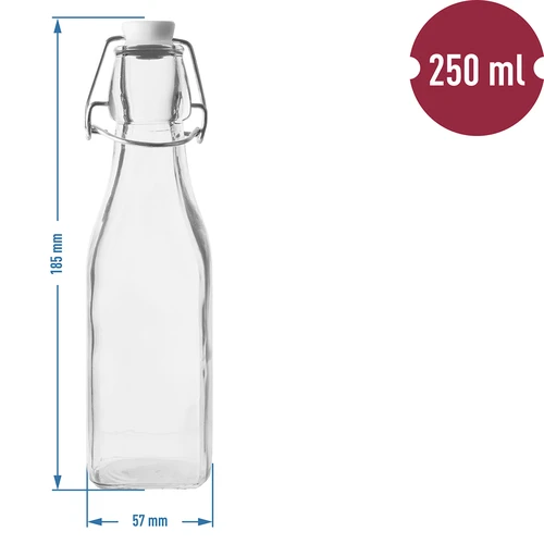 Hermetická štvorcová fľaša 250 ml - 2
