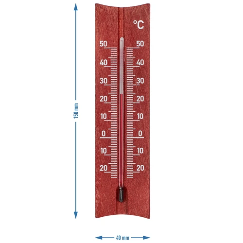 Izbový teplomer drevený (-20 do +50°C), farba mahagónu, 15 cm - 5