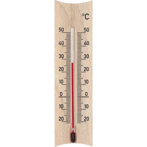 Izbový teplomer drevený (-20 do +50°C), svetlo hnedý, 15 cm