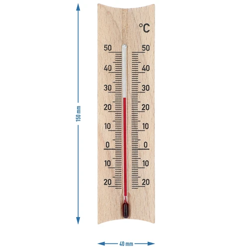Izbový teplomer drevený (-20 do +50°C), svetlo hnedý, 15 cm - 5
