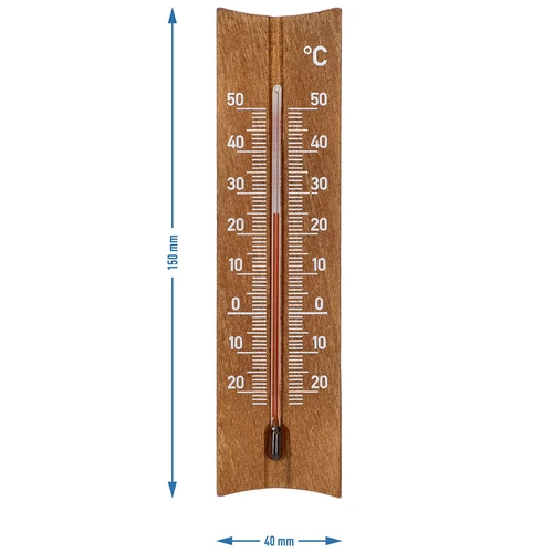Izbový teplomer drevený (-20 do +50°C), tmavohnedý, 15cm - 5
