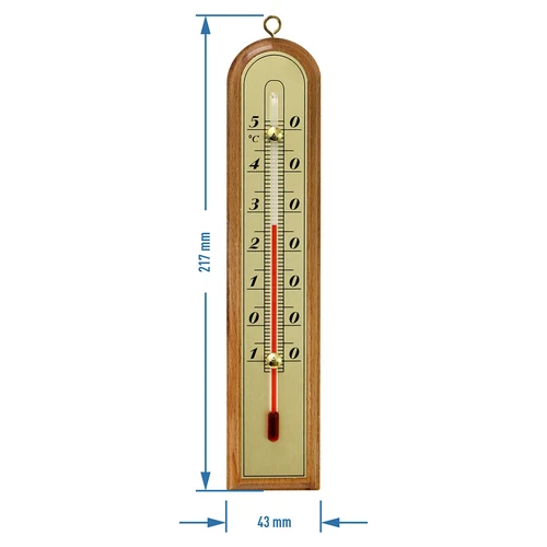 Izbový teplomer so zlatou stupnicou (-10°C do +50°C) 22cm, mix - 2