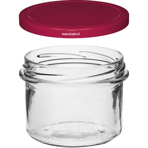 Jednoduchý pohár 235 ml (fi82) s bordovým viečkom 6 ks. - 3