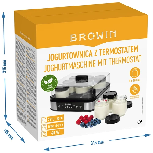 Jogurtovač s termostatom, 9 pohárov, 1,6 L - 12