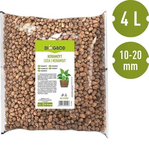 Keramzit pre izbové rastliny, záhradníctvo a lesy v skle 10–20 mm, 4L - 5