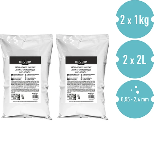 Kokosové aktívne uhlie 1 kg x 2 - súprava - 2