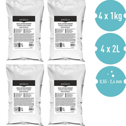 Kokosové aktívne uhlie 1 kg x 4 - súprava - 2