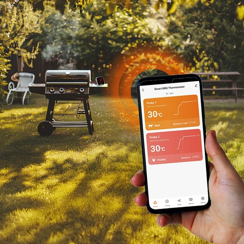 Kuchynský teplomer s Bluetooth, 2 sondy - 12