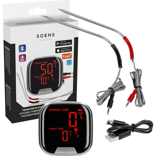 Kuchynský teplomer s Bluetooth, 2 sondy - 2