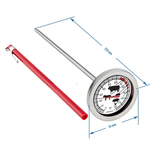 Kuchynský teplomer s grafikou (0°C do +120°C) 21,0cm - 2