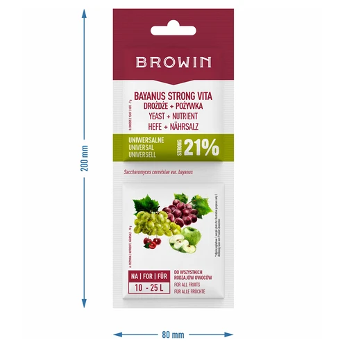 Kvasnice Bayanus + výživa - Univerzálne - 21%, 17 g - 3
