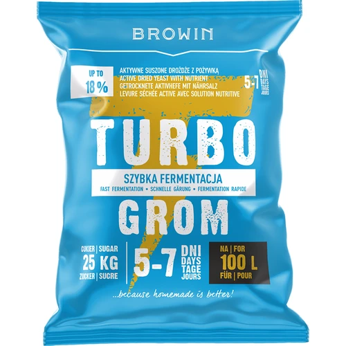 Kvasnice na destiláciu Turbo Grom 5-7 dní 100L