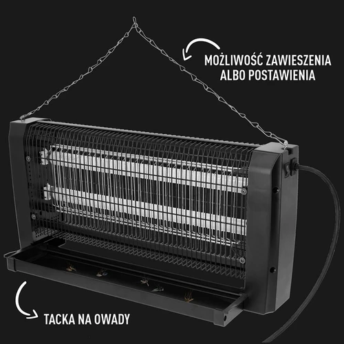 Lampa na hubenie hmyzu UVA 20 W, čierna - 5
