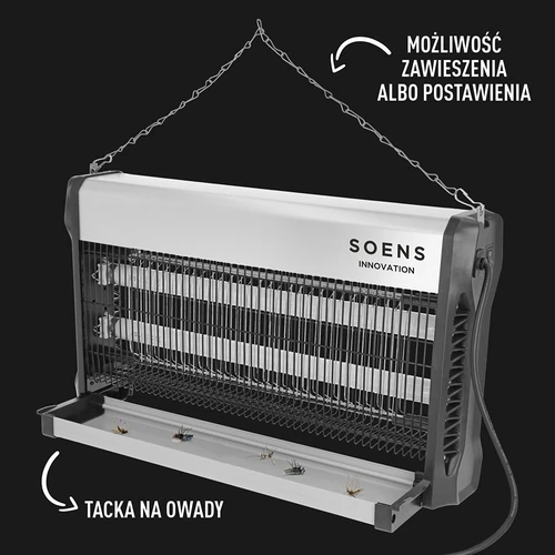 Lampa na hubenie hmyzu UVA 40 W, strieborná - 5