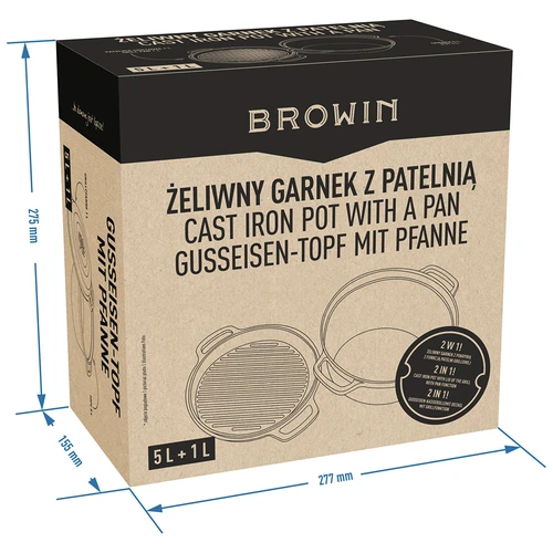 Liatinový hrniec s panvicou, 5 L + 1 L - 11