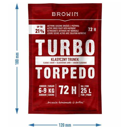 Liehovarnícke kvasnice Turbo Torpedo 72h 21% - 120 g - 5