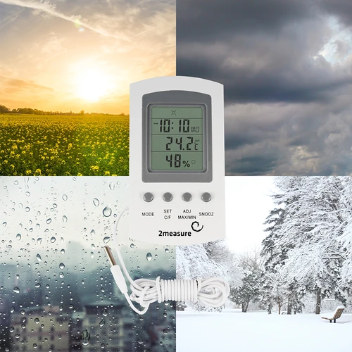 Meteorologická stanica – elektronická, sonda, biela - 13