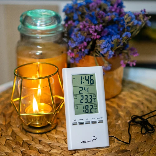 Meteorologická stanica – elektronická, sonda, biela - 5