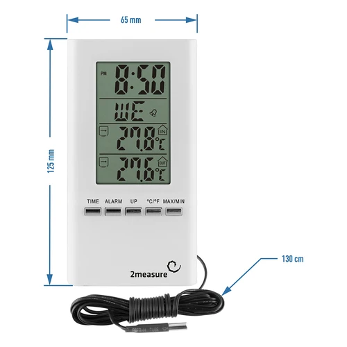 Meteorologická stanica – elektronická, sonda, biela - 3