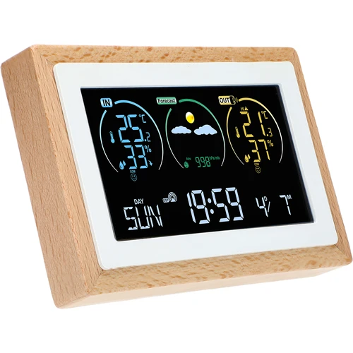 Meteorologická stanica (RCC,DCF) - elektronická, bezdrôtová, podsvietená, senzor, biela - 3