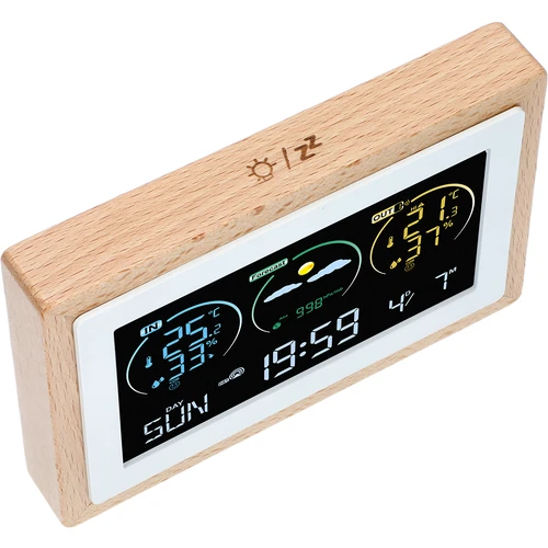 Meteorologická stanica (RCC,DCF) - elektronická, bezdrôtová, podsvietená, senzor, biela - 4