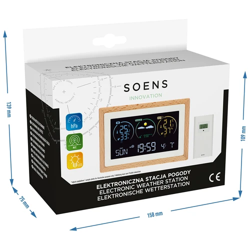 Meteorologická stanica (RCC,DCF) - elektronická, bezdrôtová, podsvietená, senzor, biela - 15