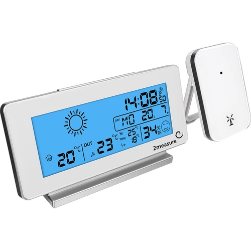 Meteorologická stanica RCC, DCF – elektronická, bezdrôtová, podsvietený senzor, biela - 2